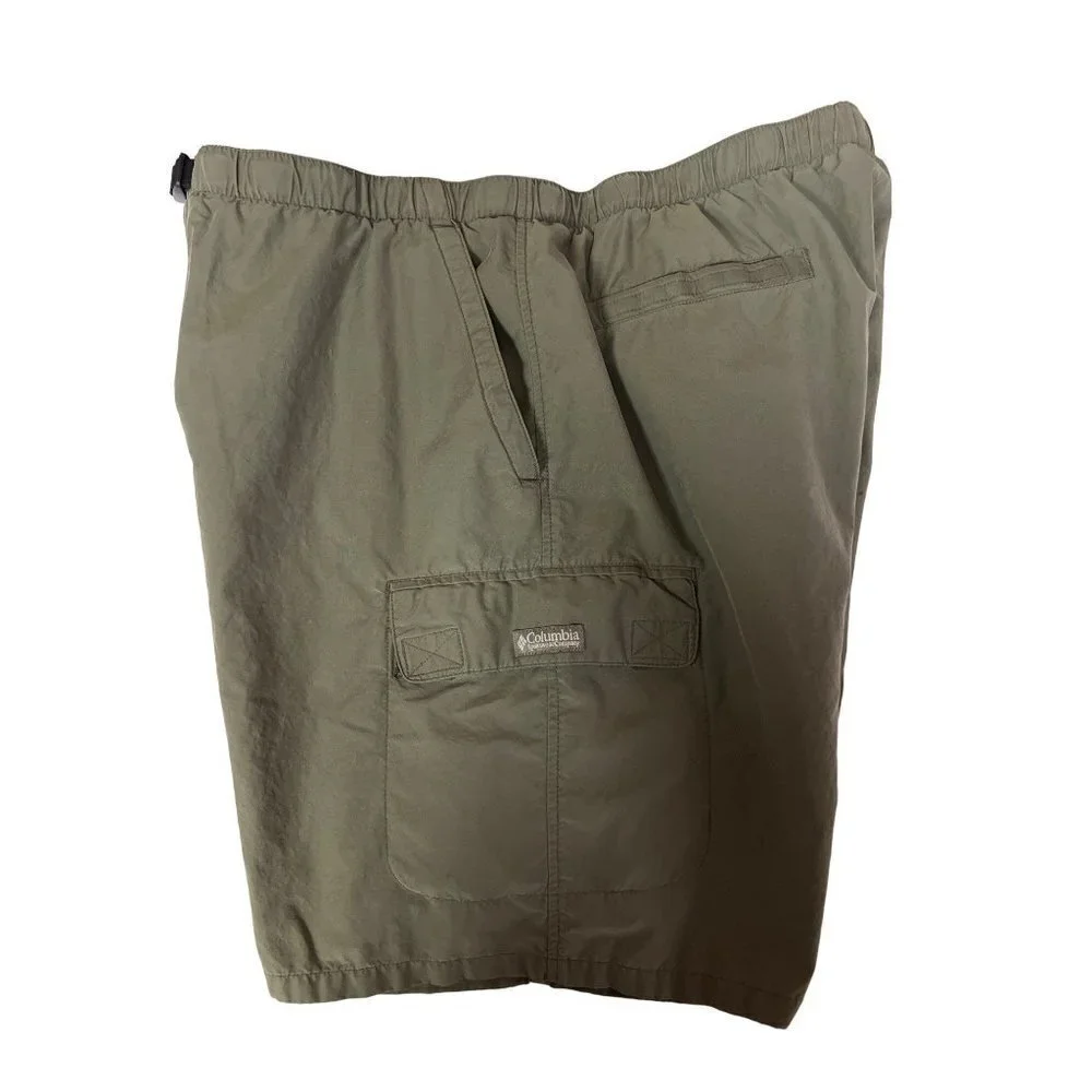 Columbia Mesh Lined Cargo Olive Green Hiking Shorts Men's Size Large